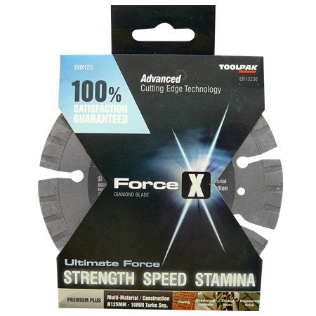 Diamond Blade 125mm x 22.23mm Multi-Material 10mm Turbo Segment Force X 